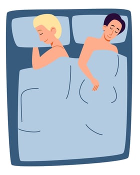 The guy and his boyfriend are sleeping. vector