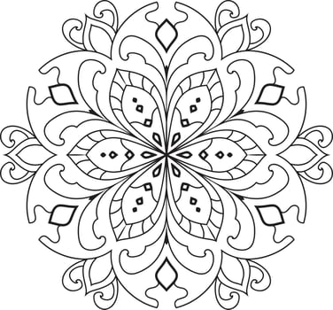 Black and white circle mandala flower Pro  Vector