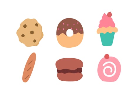 bakery cute icons vector