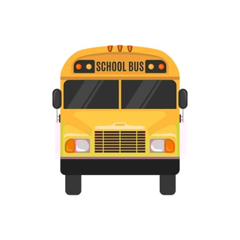 School Bus Icon in flat style on white background. Vector illustration