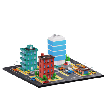 Block Cityscape 3D Illustration png