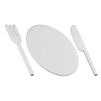 Fork Knife Plate Food 3D Illustration png