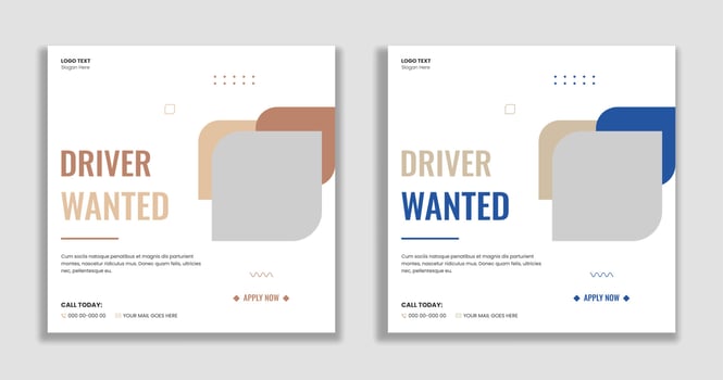 Drivers wanted social media and web banner vector