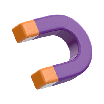 3D RENDERING U shape magnet ICON FOR BUSINESS MARKETING png