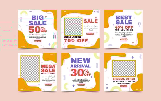 social media sale with photo vector