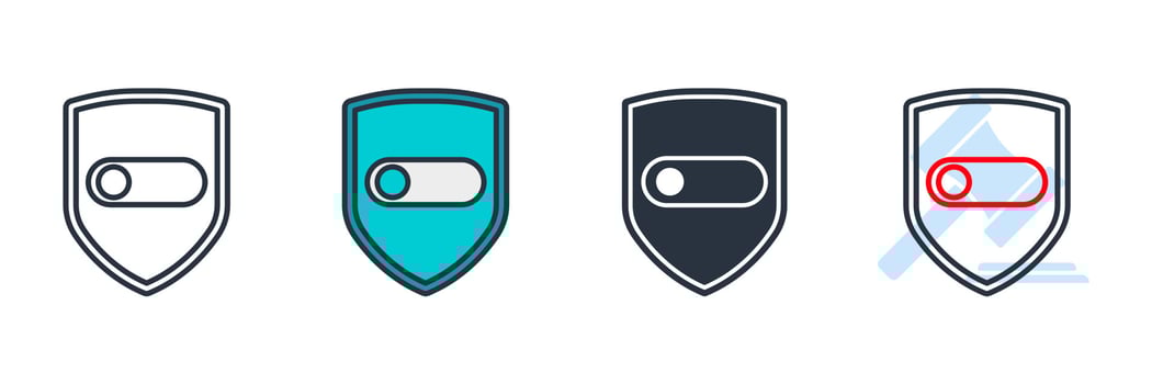 shield icon logo vector illustration. protected symbol template for graphic and web design collection