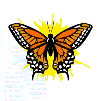 Butterfly stencil, vector icon design