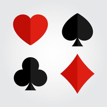 Suit of playing cards. Flat vector poker icons isolated on white background