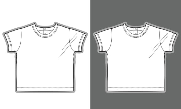 Kids tee shirt garment sketch fashion template vector