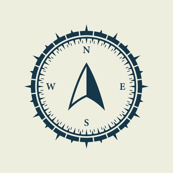 Compass Map Silhouette Icon. Rose Wind Navigation Retro Equipment Glyph Pictogram. Adventure Direction Arrow to North South West East Orientation Navigator Modern Sign. Isolated Vector Illustration.