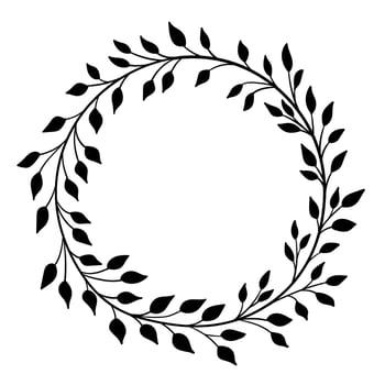 Botanical wreath of leaves, flowers, patterns for decoration vector