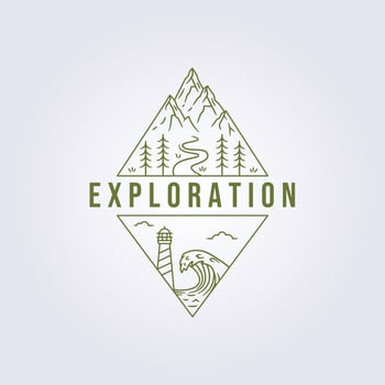 nature exploration, travel, adventure logo vector illustration design