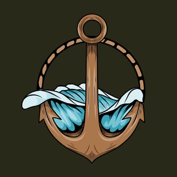 illustration vector of anchor,marine,rope,perfect for print,apparel,etc.