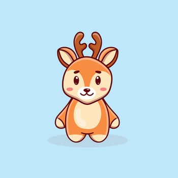 Cute cartoon baby deer in vector illustration