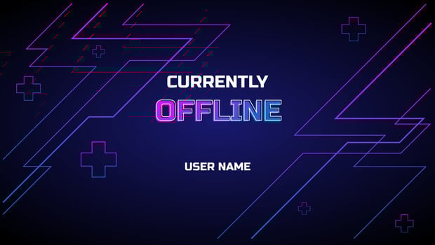 currently offline twitch banner background with  geometric shapes vector