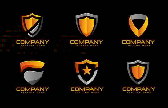 Modern Shield Logo Set vector