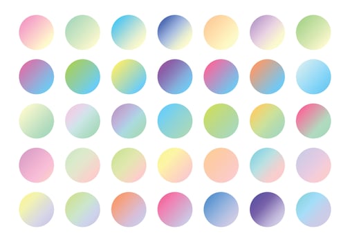 Set of pastel gradient color shades combinations best modern unique. Vector illustration
