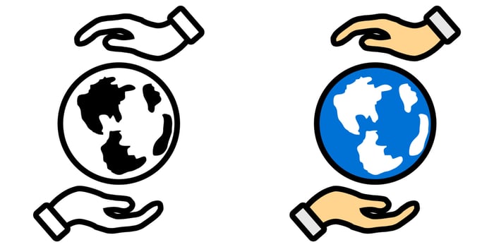 Illustration Vector Graphic of Globe, hands, insurance Icon