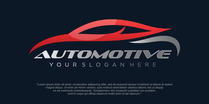 Red sport car logo vector icon  with creative modern concept