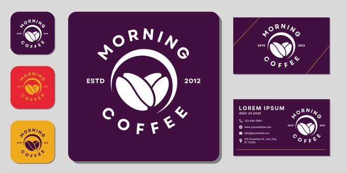 Coffee Morning logo design vintage Coffee logos and business card vector