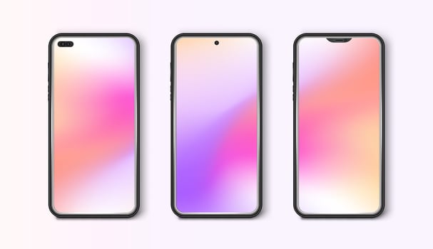 Smartphone mockup. Device UI, UX mockup for presentation modern template for infographics or presentation design. Vector design