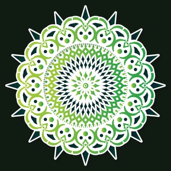 elegant green mandala design template vector
