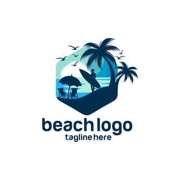 Beach logo vector template