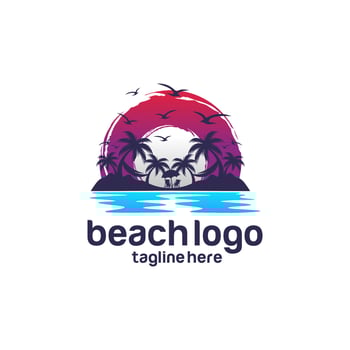 Beach logo vector template