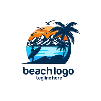 Beach logo vector template