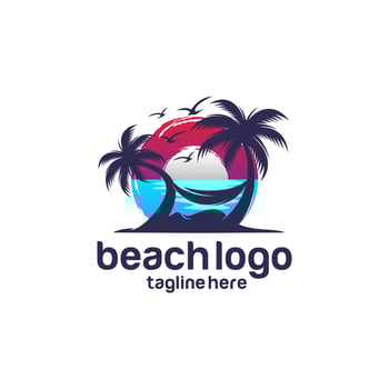 Beach logo vector template