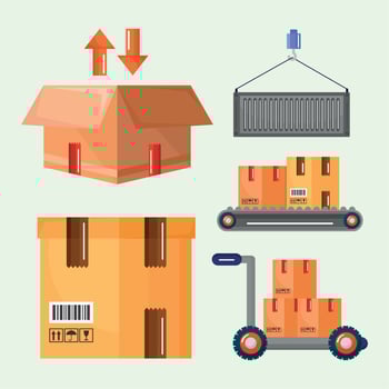 five warehouse service icons vector