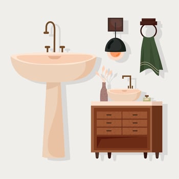 icons bathroom interior vector
