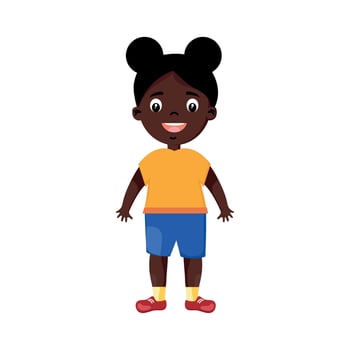 afro little girl vector