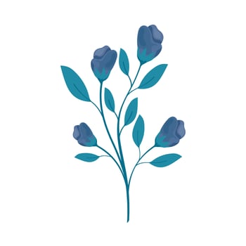 branch with blue flowers vector