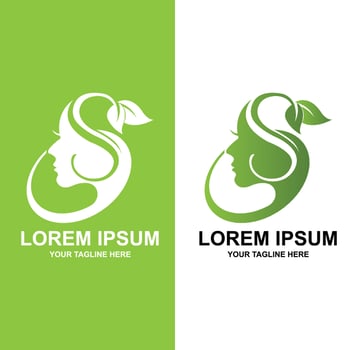 Beauty Woman Logo Design, Hair Care Salon Vector Illustration