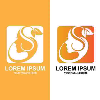 Beauty Woman Logo Design, Hair Care Salon Vector Illustration