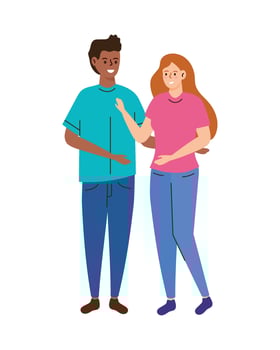 young lovers couple vector