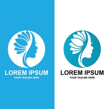 Beauty Woman Logo Design, Hair Care Salon Vector Illustration