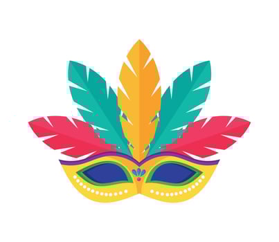 carnaval mask and feather vector