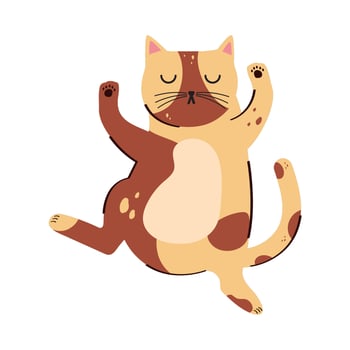 cute yellow cat pet vector