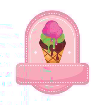 ice cream pink label vector