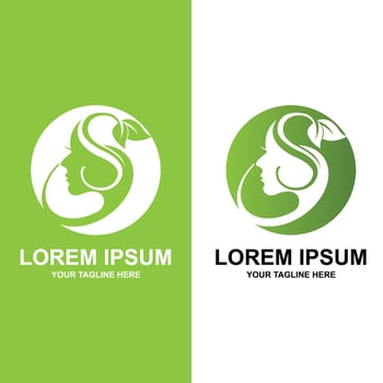 Beauty Woman Logo Design, Hair Care Salon Vector Illustration
