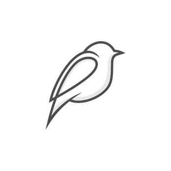 Bird line art logo design template vector
