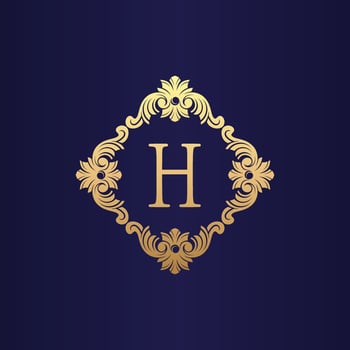 Luxury logo design letter h vector