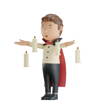 3d halloween character vampire make candles float png