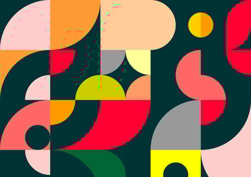 Abstract retro background template. Mid-century illustration banner. Vector eps 10