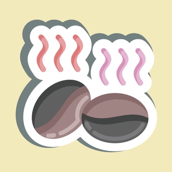 Sticker Coffee Beans. suitable for Nuts symbol. simple design editable. design template vector. simple illustration vector