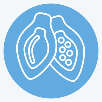 Icon Cacao Pod. suitable for Nuts symbol. blue eyes style. simple design editable. design template vector. simple illustration vector