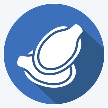 Icon Pumpkin Seeds. suitable for Nuts symbol. long shadow style. simple design editable. design template vector. simple illustration vector