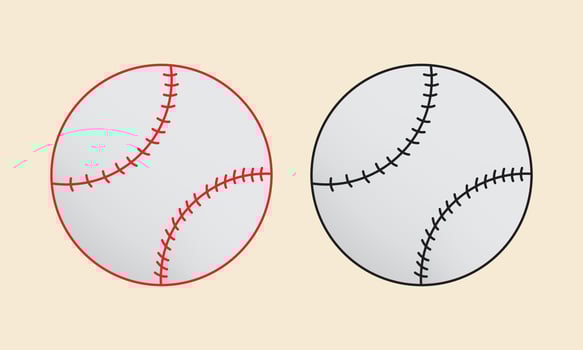 professional baseball for sports team softball in red and white color sports equipment vector illustration